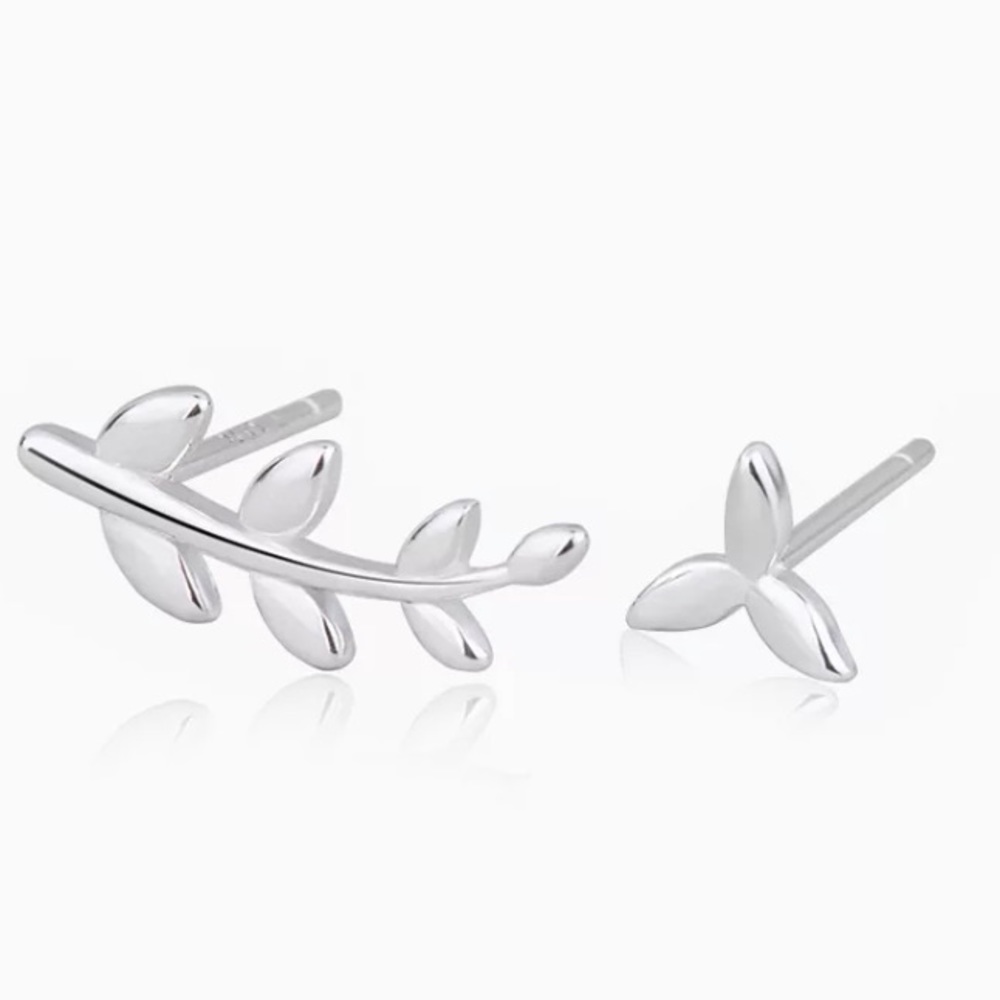 🌱Sterling silver leaves earrings - Picture 2 of 5